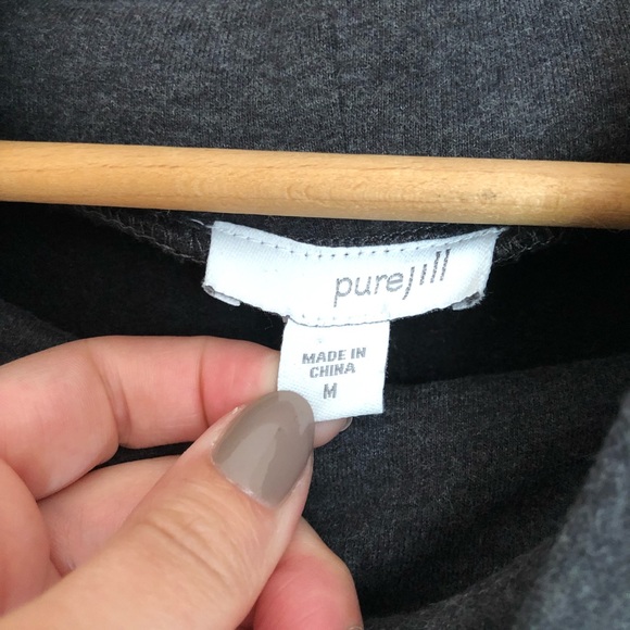 J. Jill Pure Jill Gray Sweater Dress Tunic Long Sleeve Turtleneck - medium - Picture 3 of 7